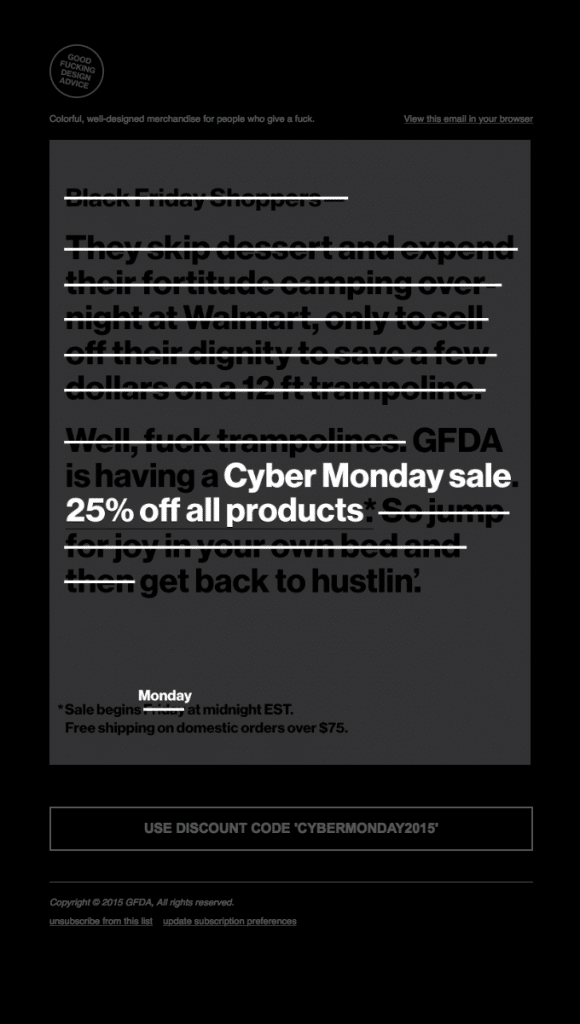 cyber monday examples