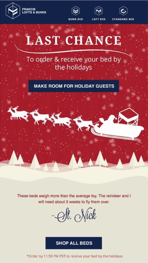 holiday email marketing examples