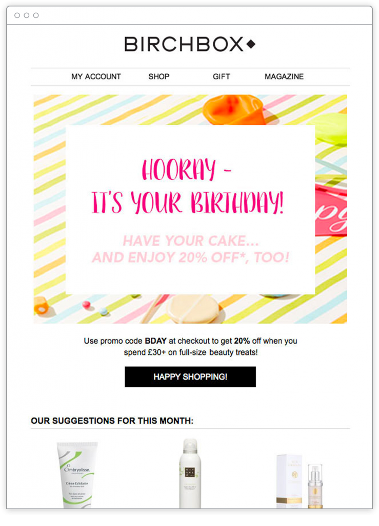 Birthday - Birthday email example