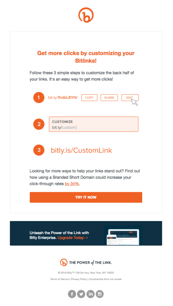 email copywriting tutorial - Bitly