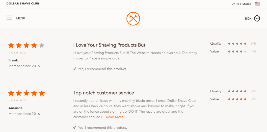 Club Reviews example