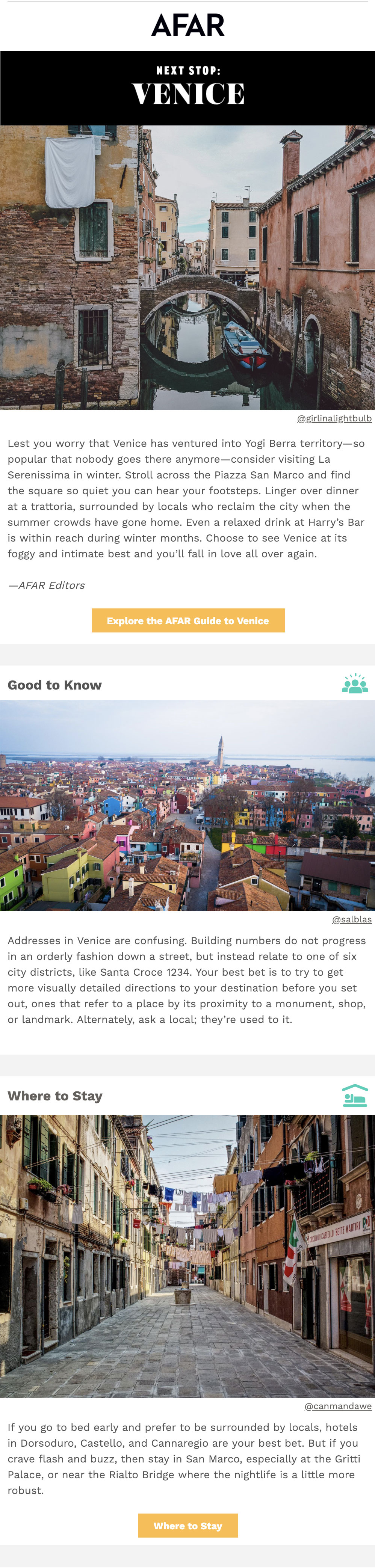 Afar travel email roundup