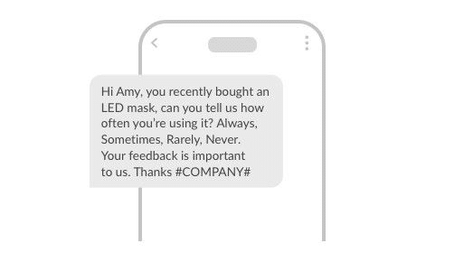 Un ejemplo de marketing por SMS personalizado.