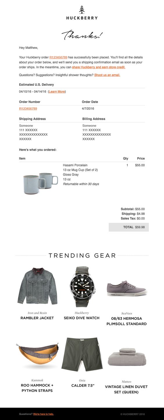Huckberry shows other relevant trending products that customers may like.