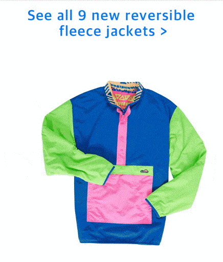 This article asks, "Do visuals affect conversion rates?" This image is a GIF image of a fleece jacket.