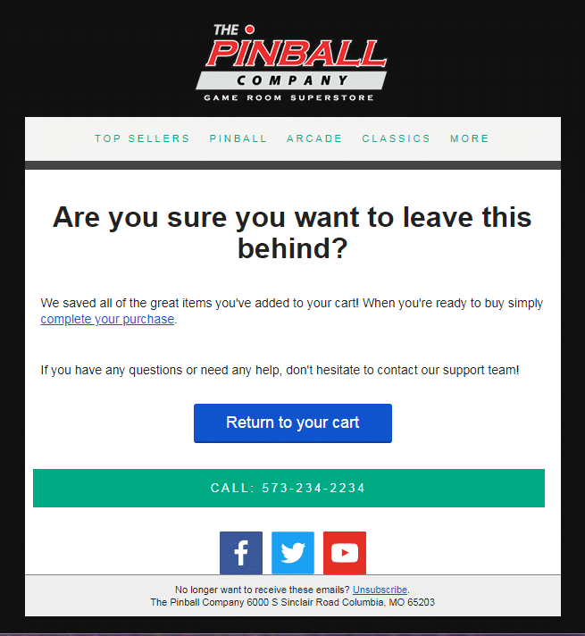 Set up an abandoned cart campaign through your email service provider by creating a trigger for people that add to their cart without completing the purchase.