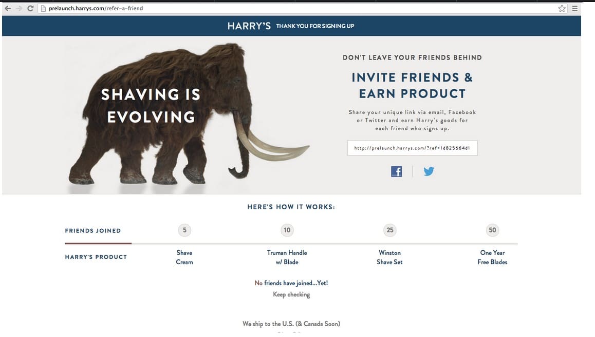 events marketing email example from harry's