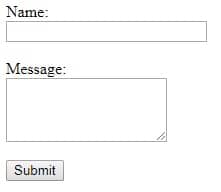 Example of an HTML form that emails responses