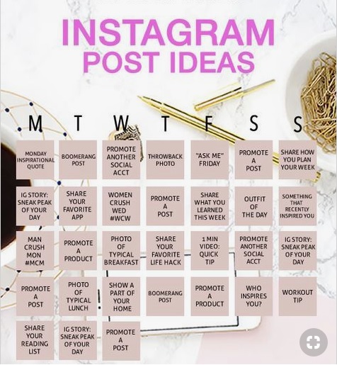 This is a grid of Instagram post ideas, helping you learn how to build a brand on Instagram.