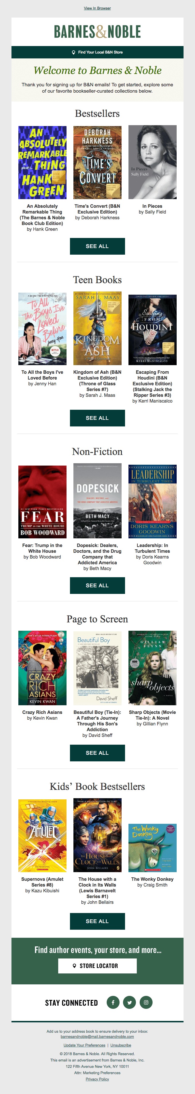 This email from Barnes & Noble helps them build their stellar reputation.