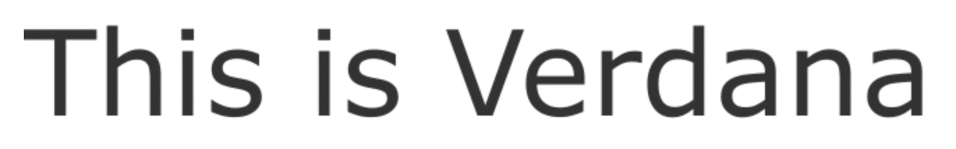 example of how a font looks in verdana