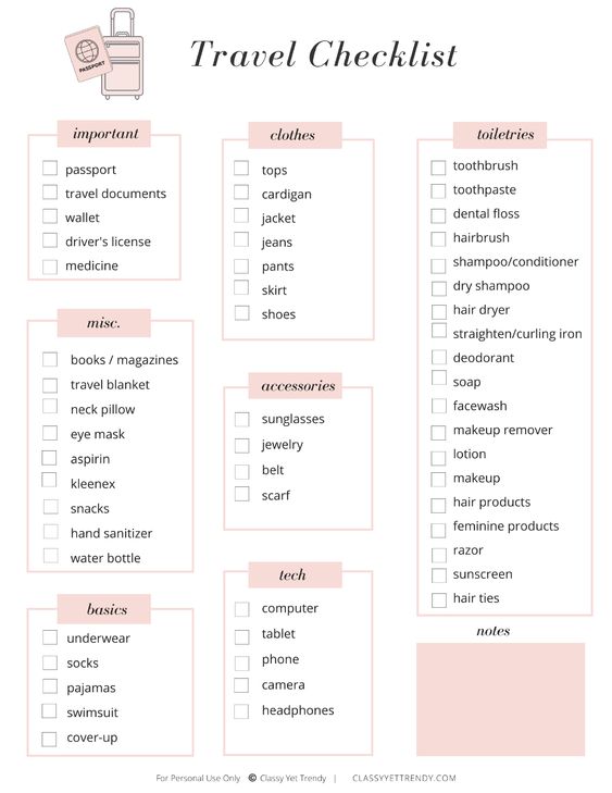 This travel checklist makes a great lead magnet.