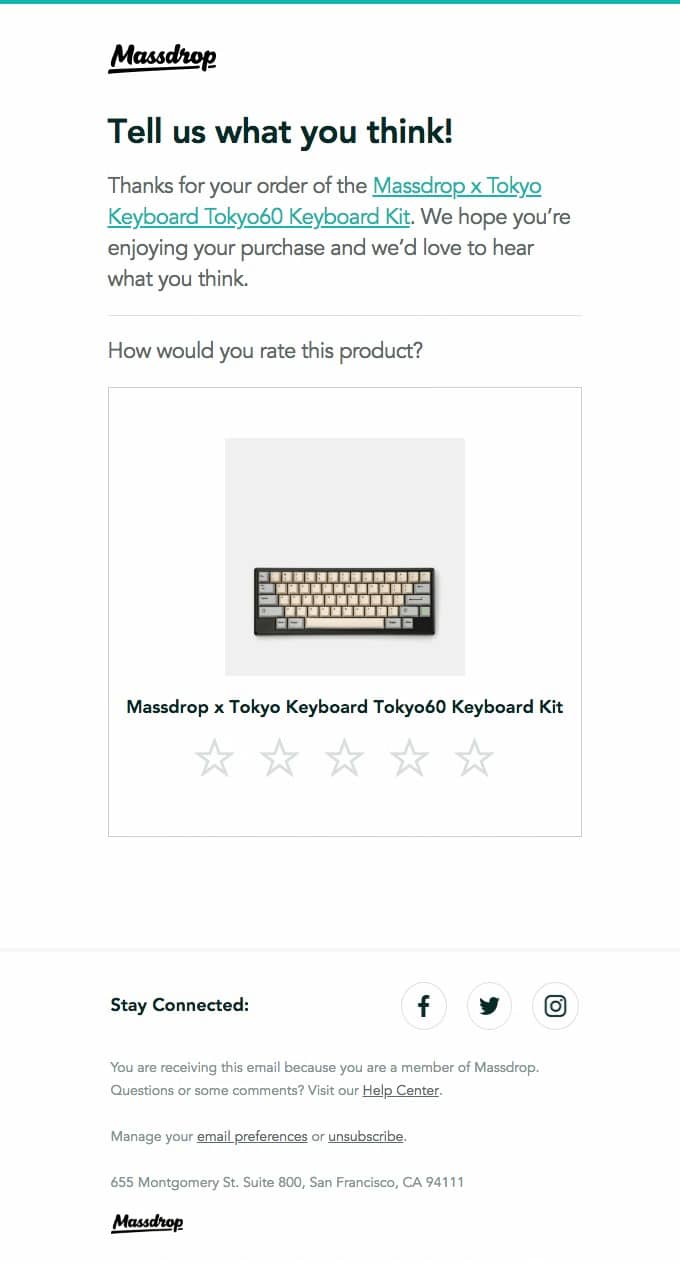 email feedback template example - Massdrop