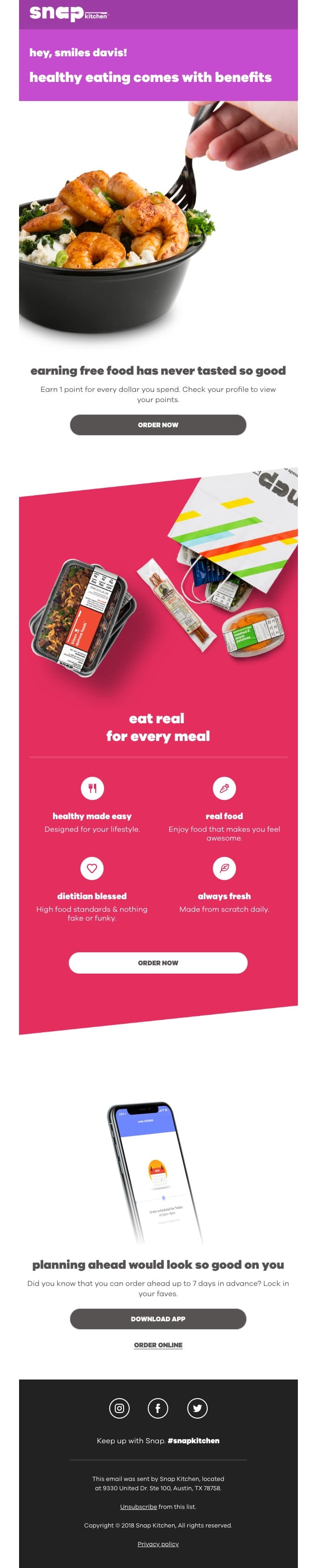 Earn Free Food Promotion with Snap Kitchen