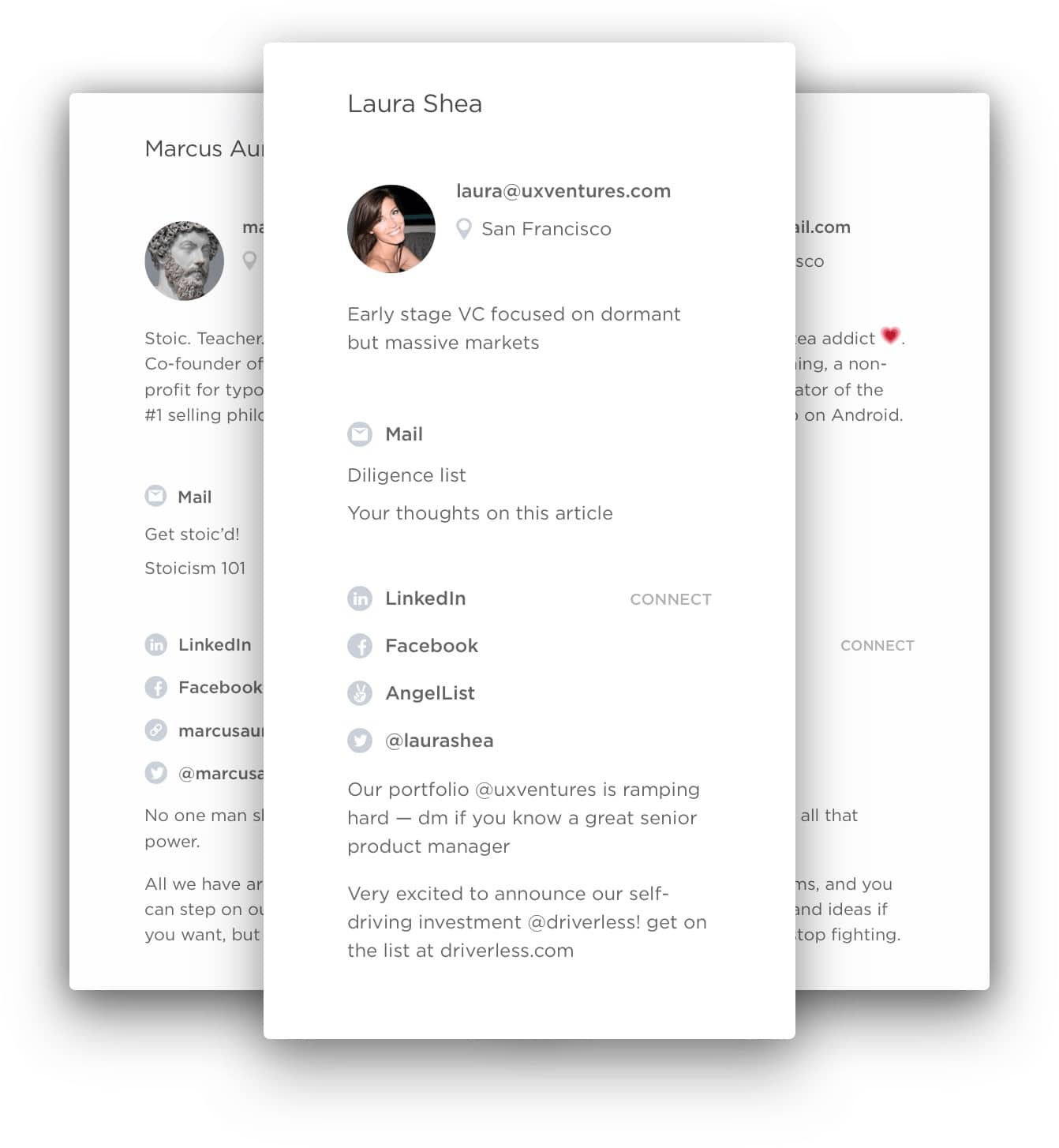 User information card preview from the paid superhuman email app