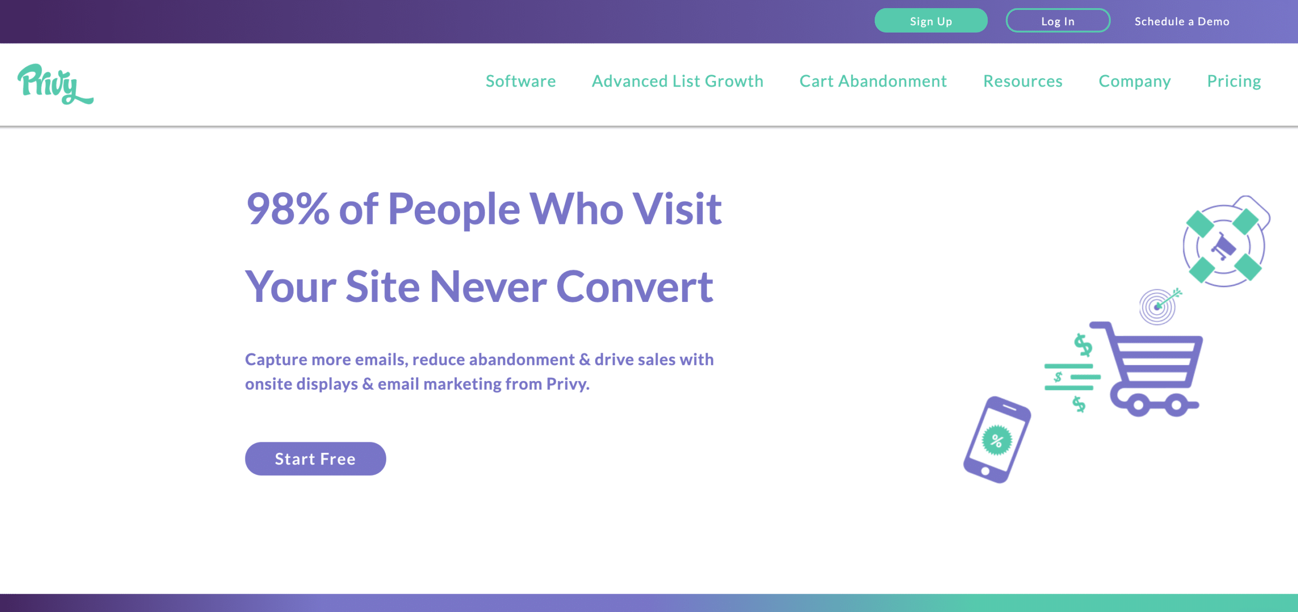  Privy landing page example that draws on emotions and speaks to customers’ pain points