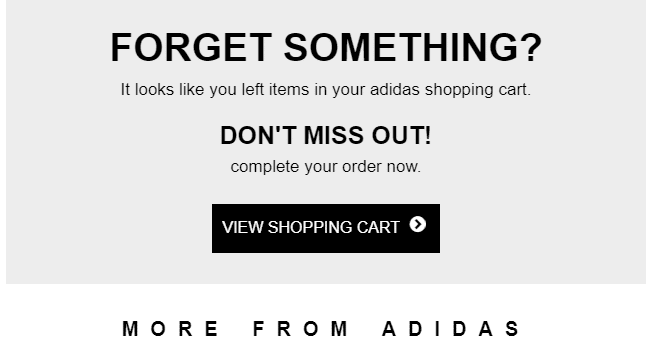 This abandoned cart email example is a great way to personalize and encourage conversion.