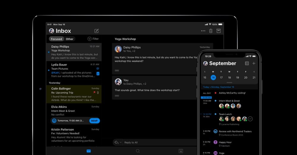  Microsoft brought dark mode to Outlook for iOS and Android users in August 2019.