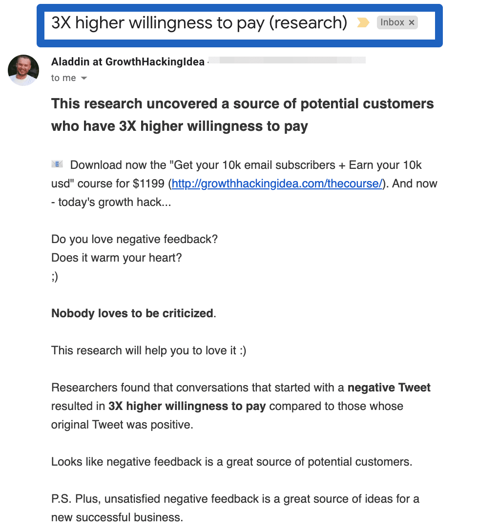 This email example uses lots of space and relevant content to keep people reading.