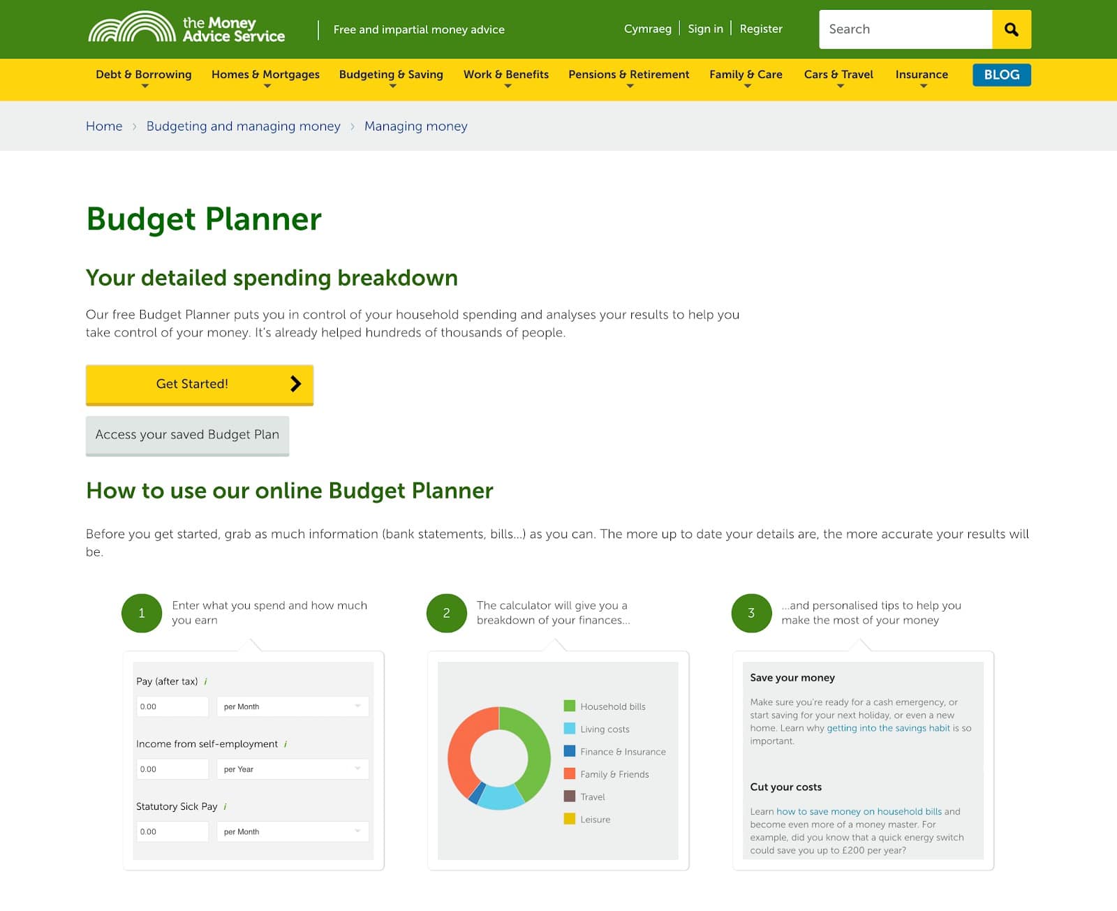 This interactive element is a budget planner