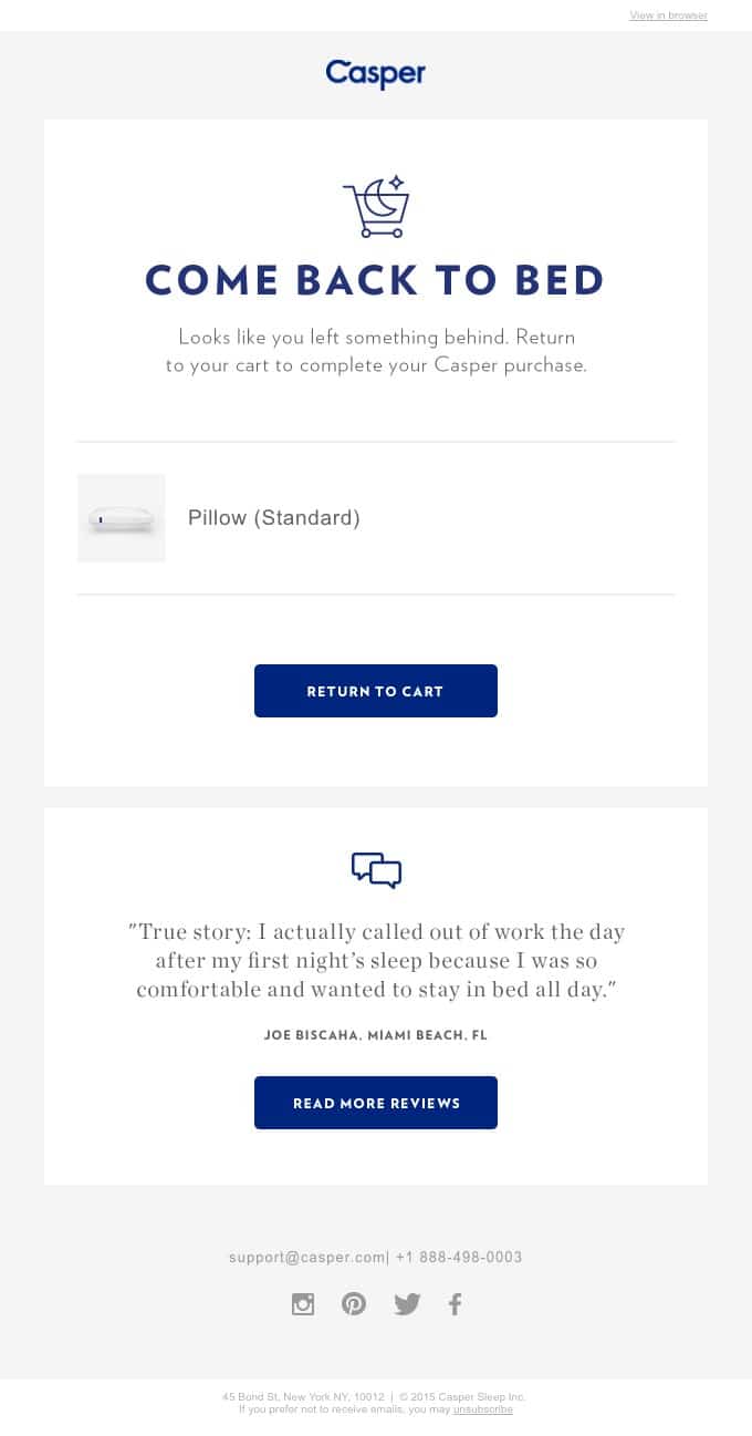  Casper designs emails with user-generated content