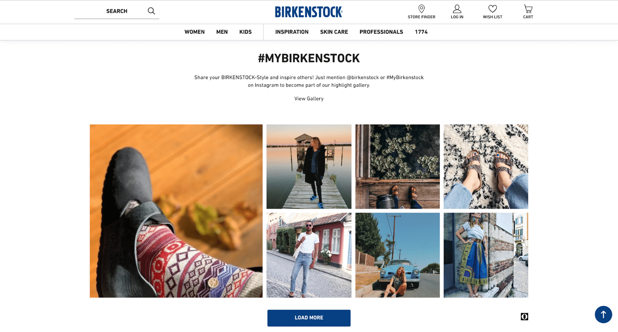 Birkenstock has a hashtag-related UGC site section: #mybirkenstock