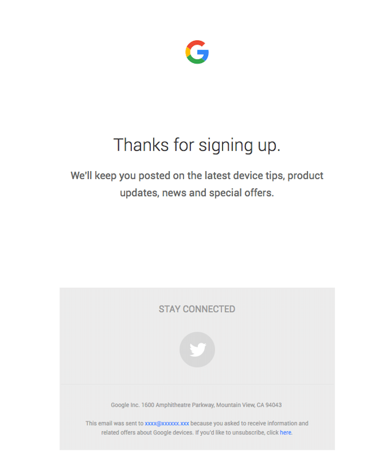 Google signup for Gmail