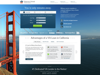 Example of a localized landing page for a California service