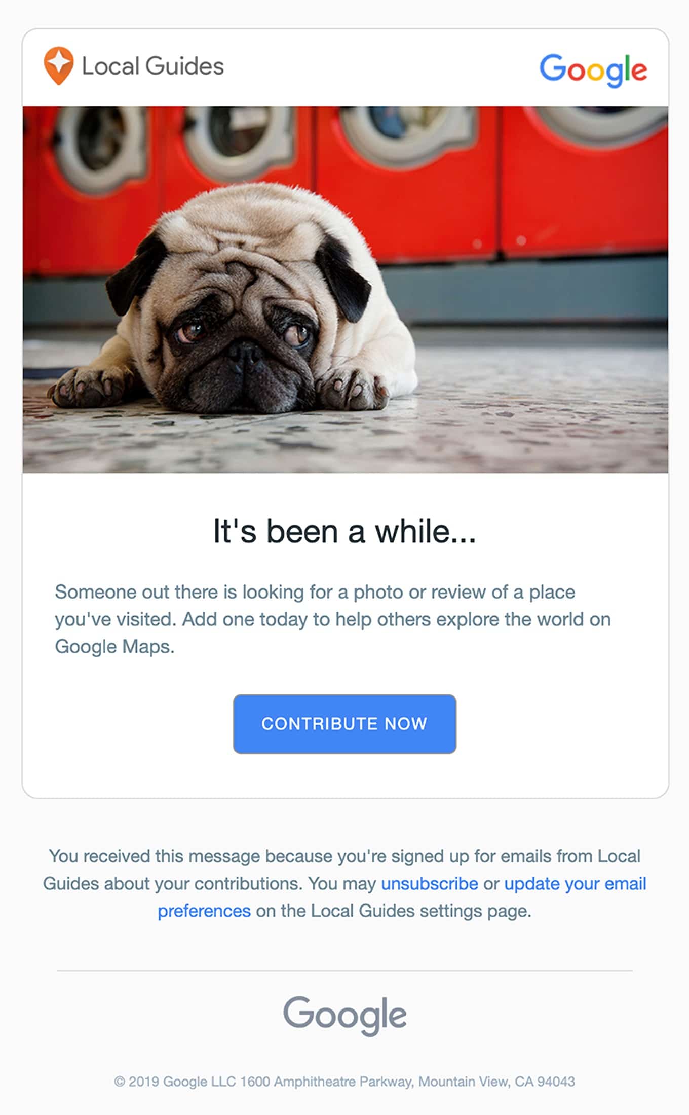  Re-engagement email from Google