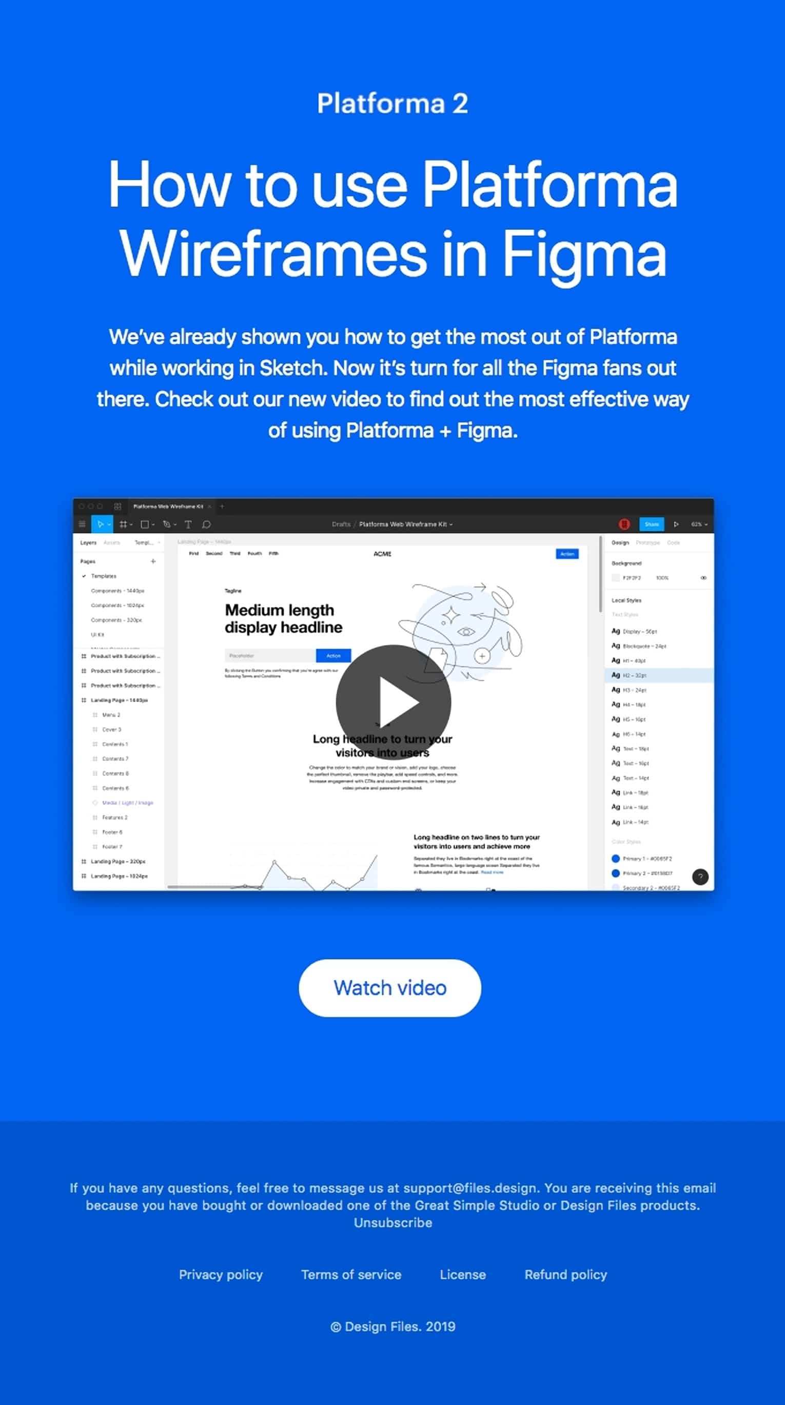  Figma email featuring a video