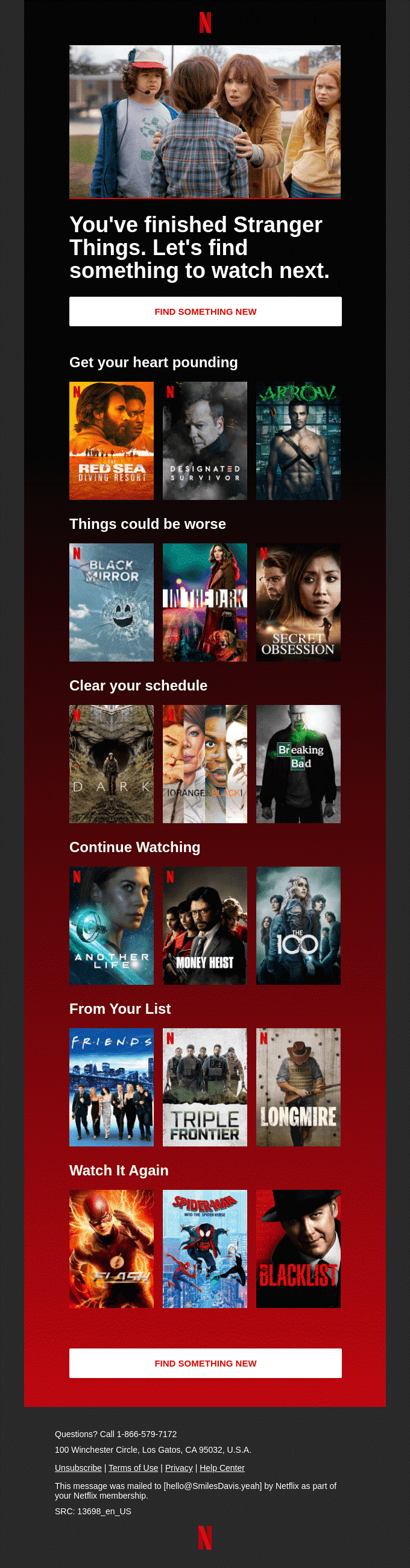 Netflix Personalizes Email Based on Watch History