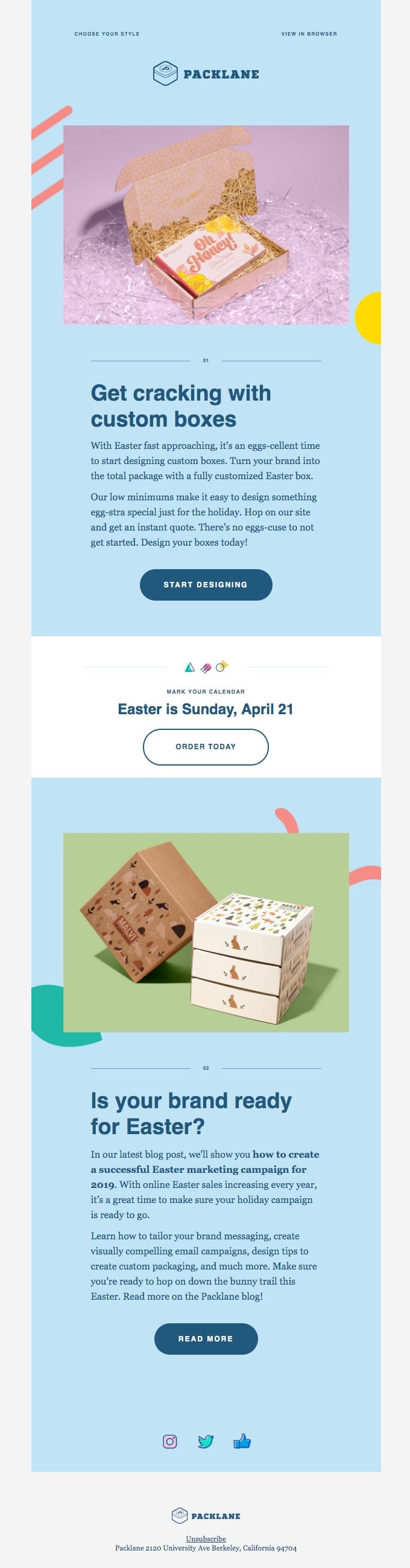  Easter Email for Custom Boxes by Packlane