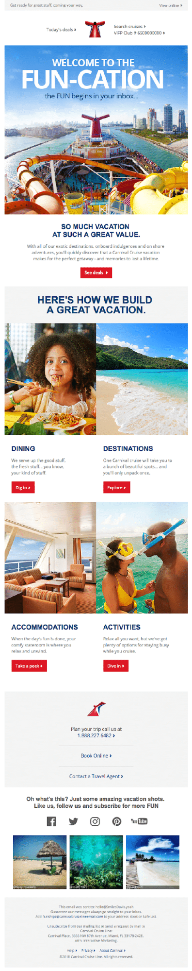 Example email for planning a vacation