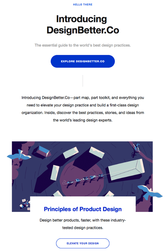 DesignBetter dot Co B2C email example with minimalistic design