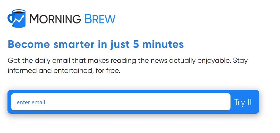 Morning Brew Keeps Form Simple By Asking for Email Address