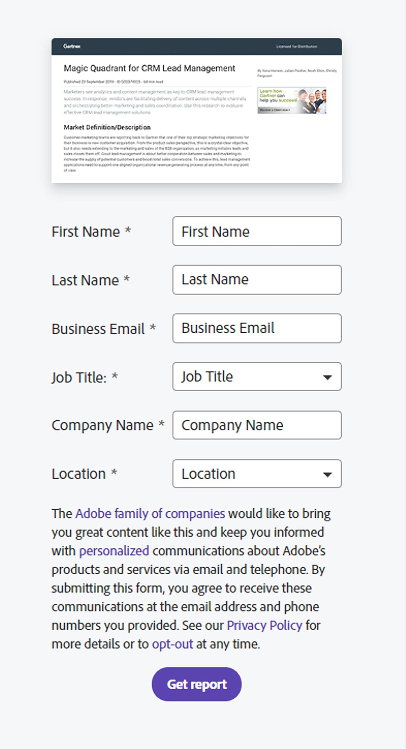 Marketo Provides Gated Report For Data