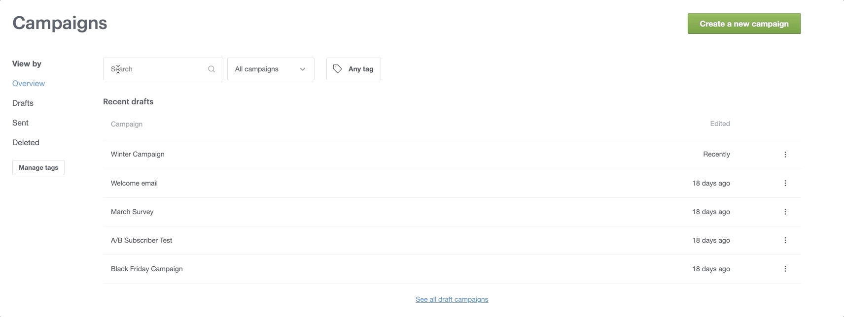 campaign monitor search function