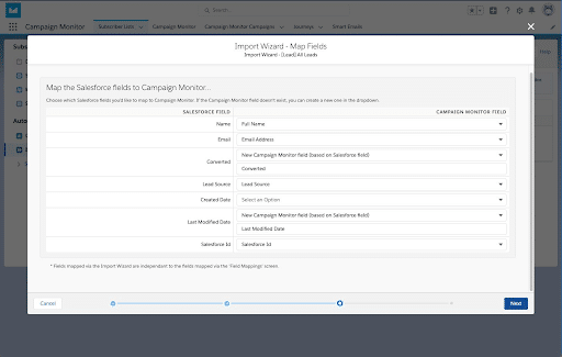 Import wizard for data into Salesforce