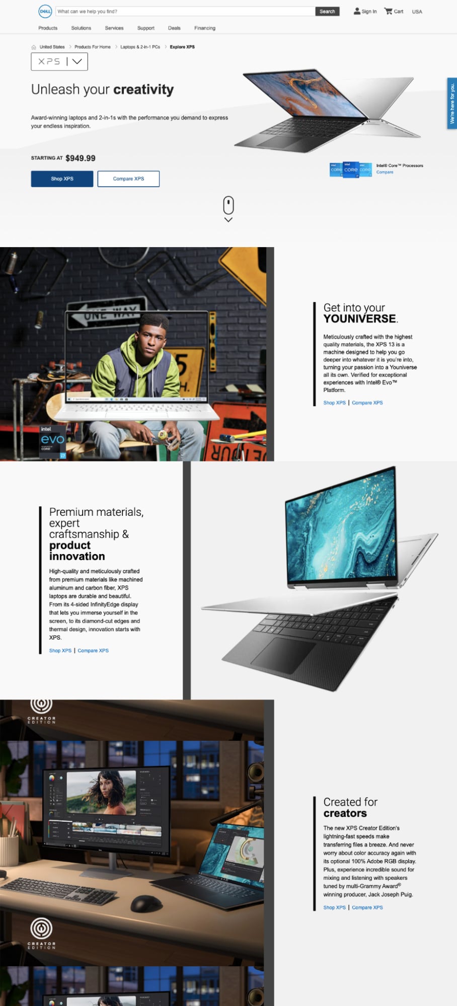 Dell landing page