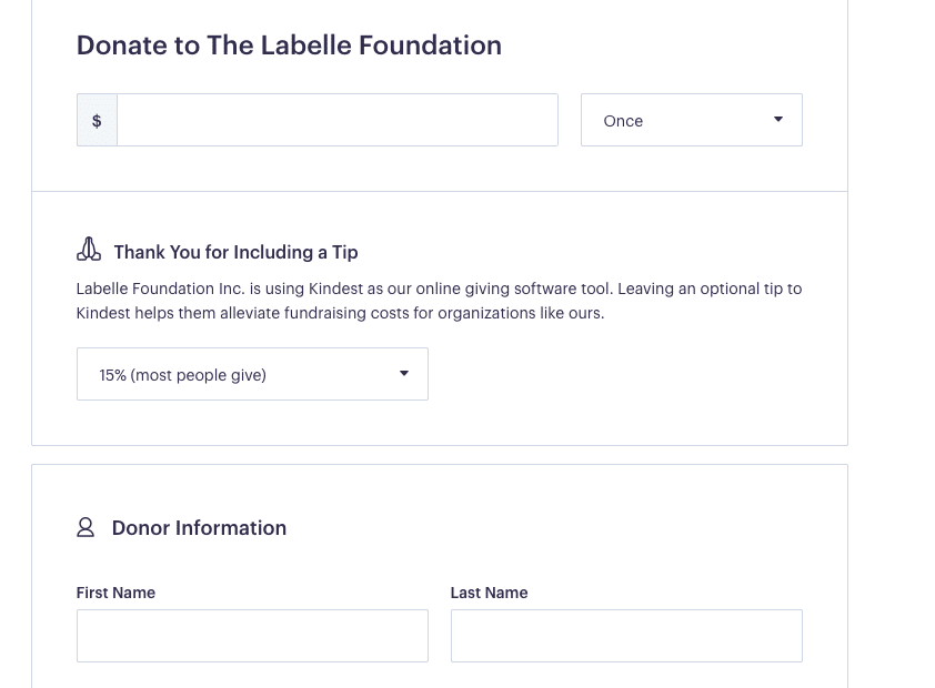 Signup form example from Labelle