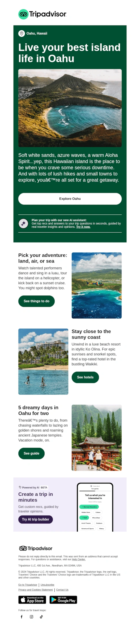 destination inspiration newsletters