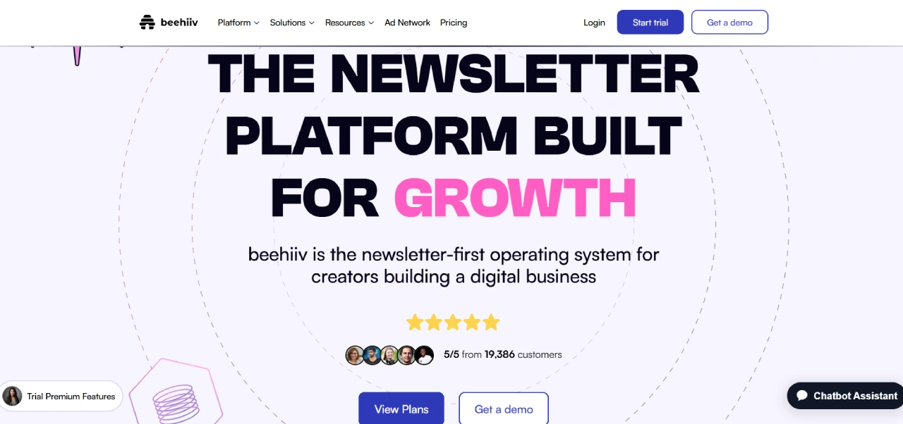 beehiiv homepage
