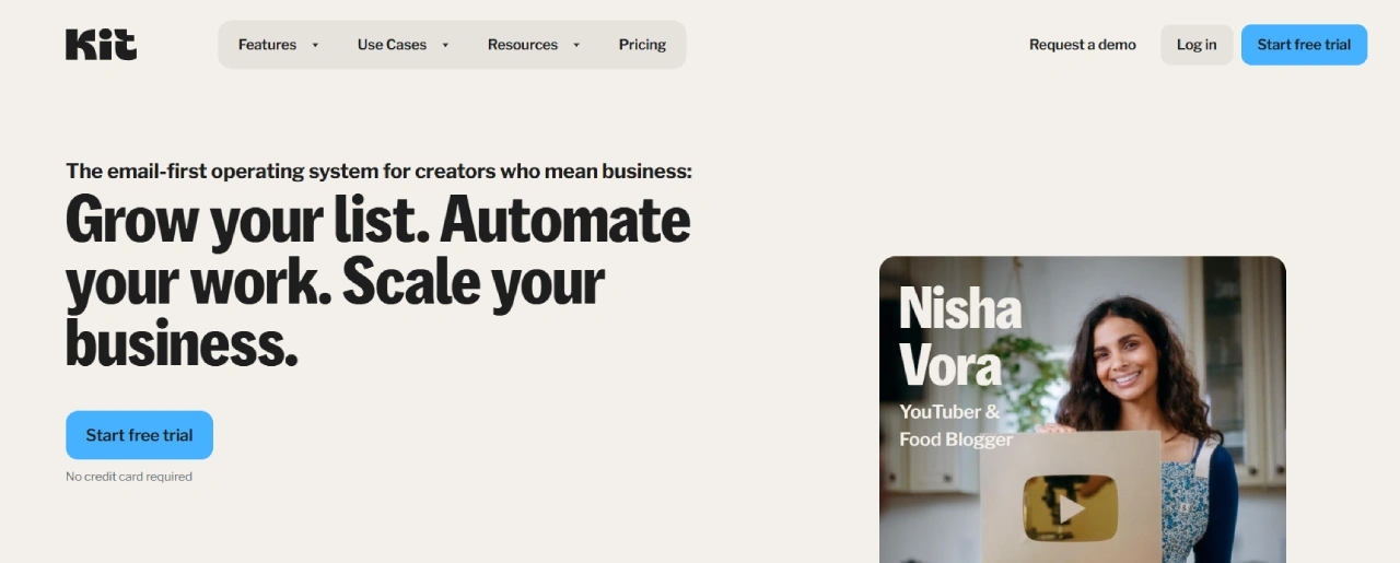 convertkit homepage