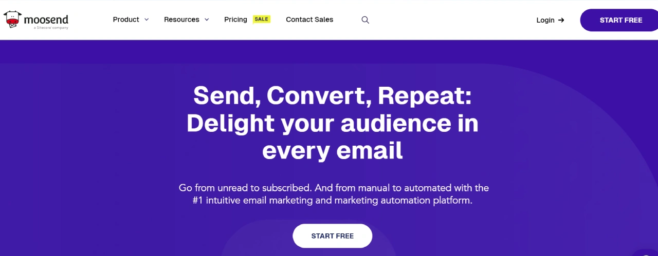 moosend homepage