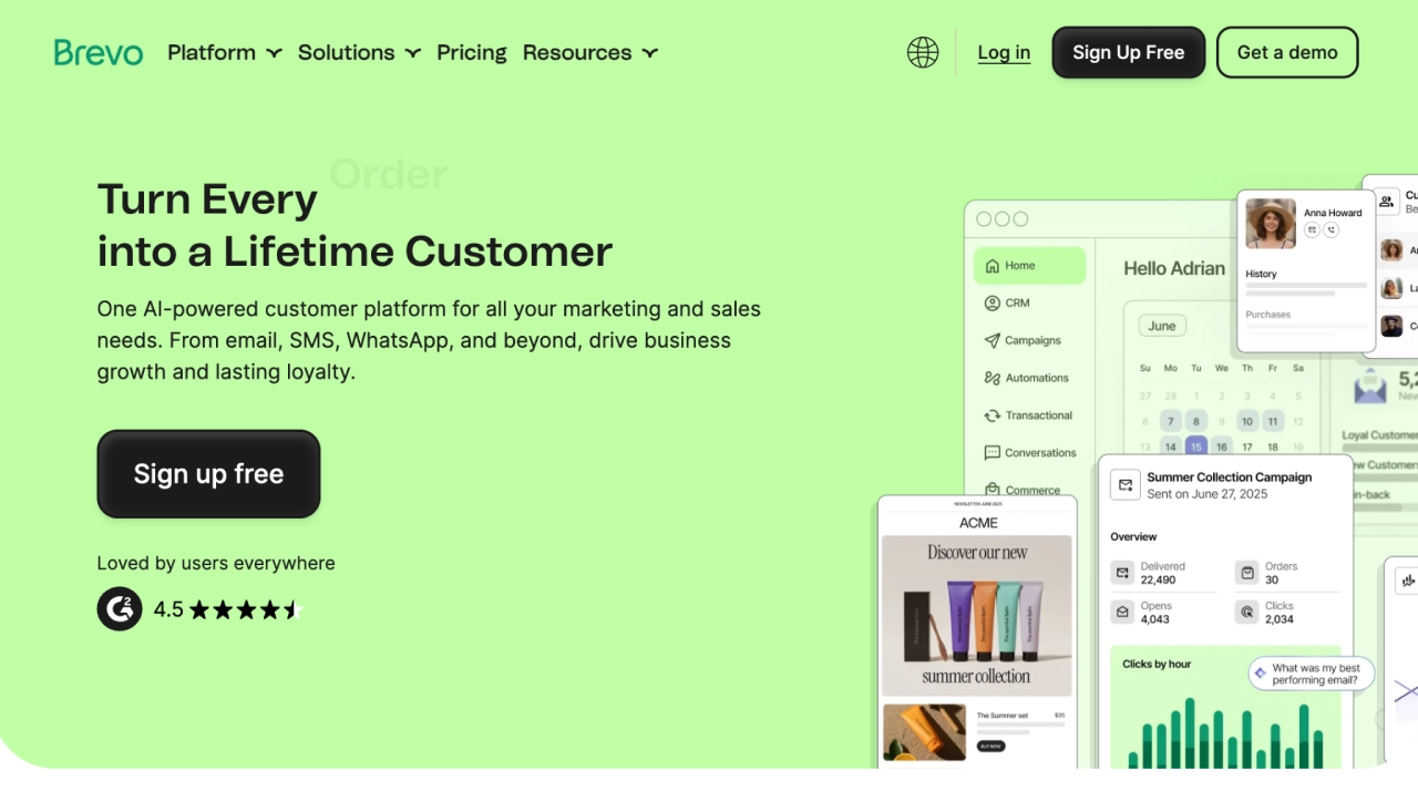 brevo homepage updated