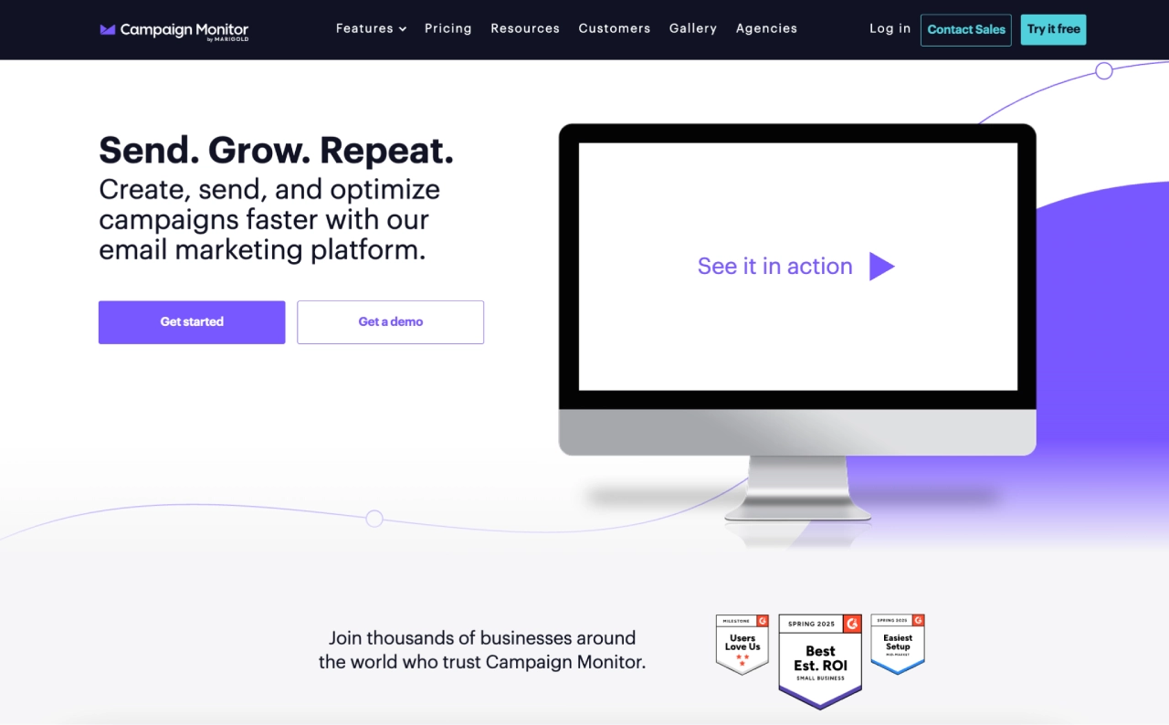 campaign monitor homepage