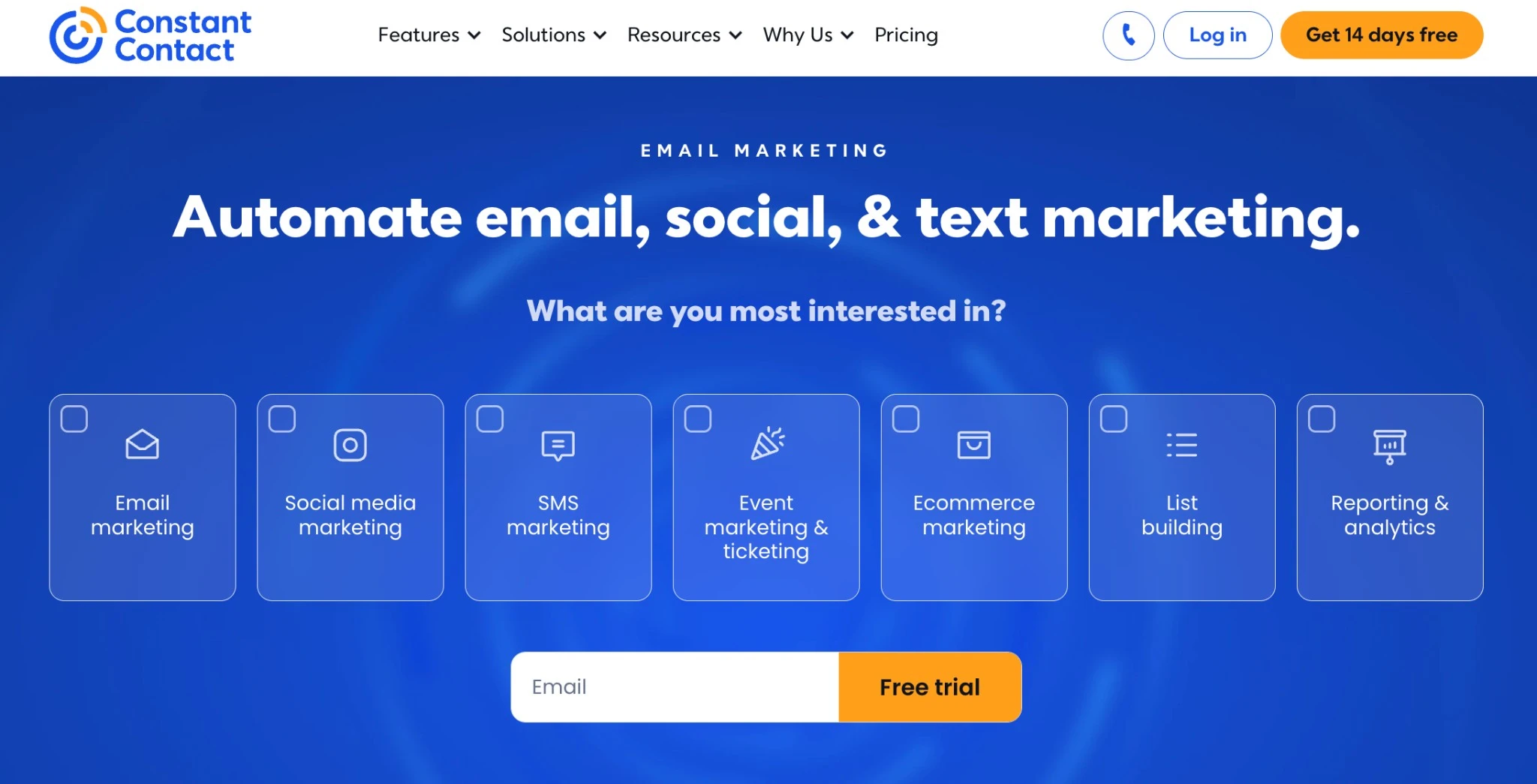 Constant Contact - Reliable choice for event promotion and local community management