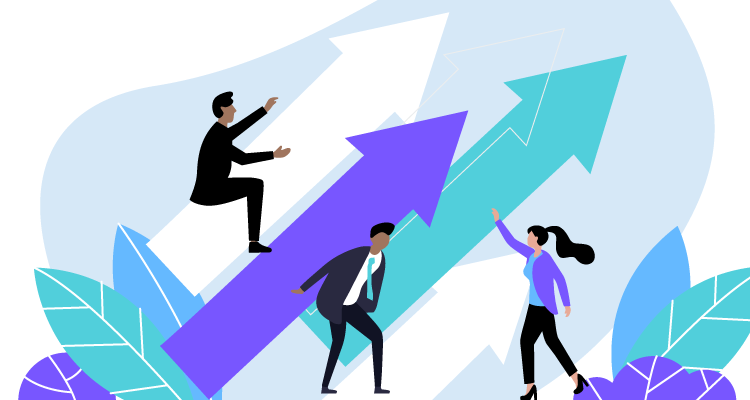 Illustration of marketers driving scalable marketing growth through optimized email campaigns and data-driven insights.